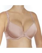 Reggiseno push-up rosa antico Elizabeth con coppe sagomate e coppe con ferretto