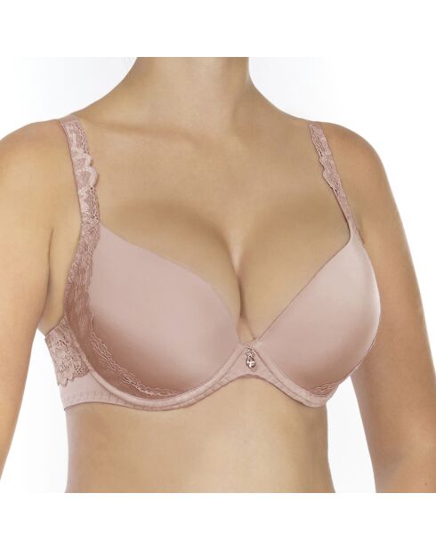 Reggiseno push-up rosa antico Elizabeth con coppe sagomate e coppe con ferretto