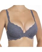 Sujetador Push-up de algodón Ella de capa dura de color morado ceniza