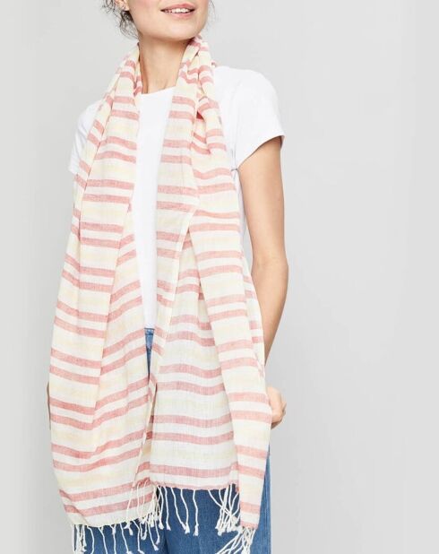 Massimo rode stola van 100% katoen - 70x180 cm