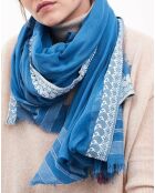 Solila blauer Schal aus Baumwolle und Viskose - 120x180 cm