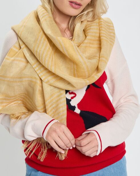 Sciarpa in paglia di grano 100% lino - 50x190 cm