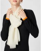 Schal aus Wolle und Seide Ecru Voile - 50x180 cm