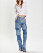 Ecrufarbenes Wickelhemd aus Leinenmischung