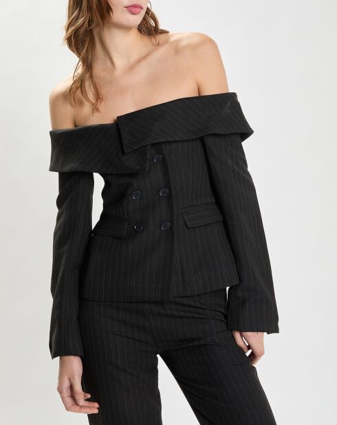 Top Off Shoulder Suit schwarz
