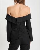Top Off Shoulder Suit schwarz