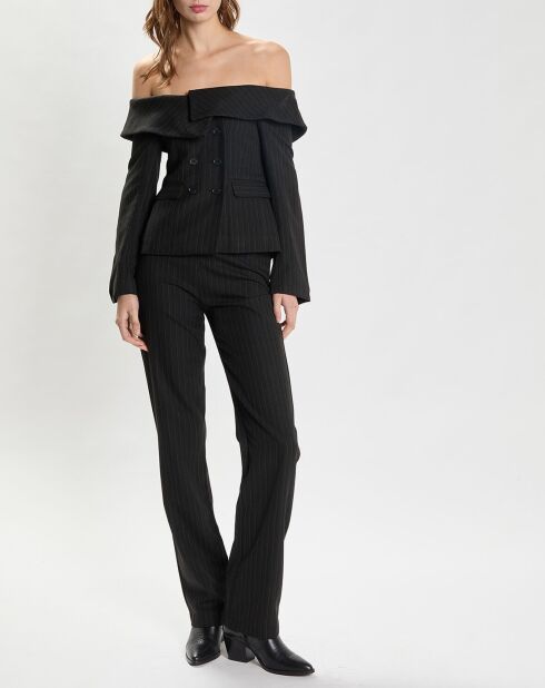 Top Off Shoulder Suit schwarz