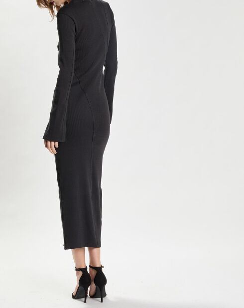 Robe Rib Patchwork noire
