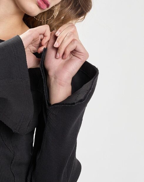 Robe Rib Patchwork noire