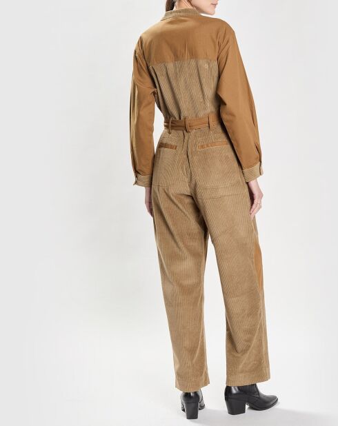 Riba Ripsto Corduroy lichtbruine jumpsuit