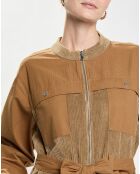 Riba Ripsto Corduroy lichtbruine jumpsuit