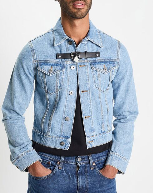 Veste en Jean Padlock Strap Trucker bleue