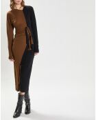 Dari zwart/bruine jurk van 100% wol