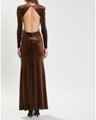 Langes Kleid Emmanuelle aus braunem Samt