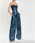 Mia marineblaues Bustier mit Pailletten