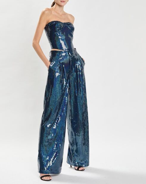 Mia marineblaues Bustier mit Pailletten