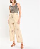 Beige broek met print van Titouan