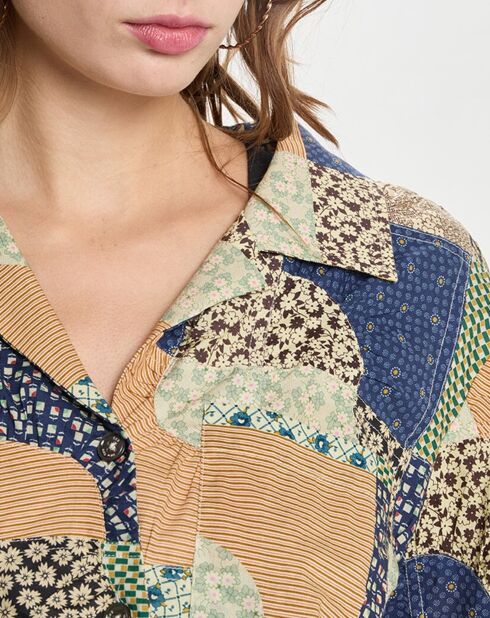 Camisa caqui Louie Patchwork Down