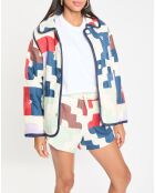 Mehrfarbige Patchwork-Cari-Shorts