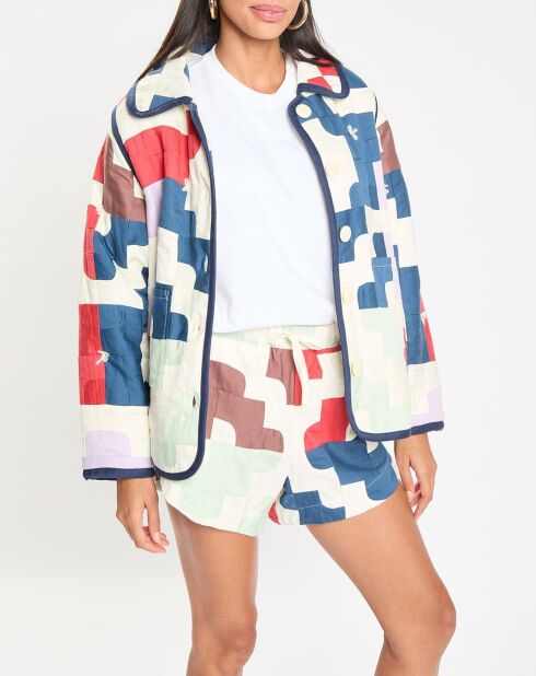 Mehrfarbige Patchwork-Cari-Shorts