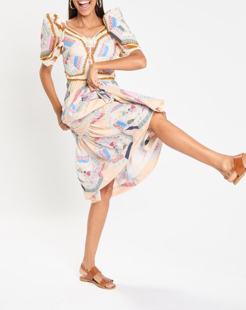 Quin patchwork veelkleurige jurk