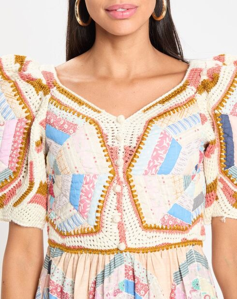 Quin patchwork veelkleurige jurk