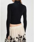 Top nero aderente in maglia