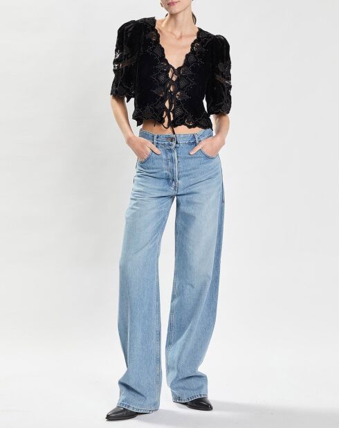 Weite blaue Jeansjeans