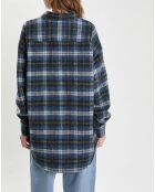 Marineblauw overhemd van flanellen wolmix