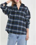 Marineblauw overhemd van flanellen wolmix