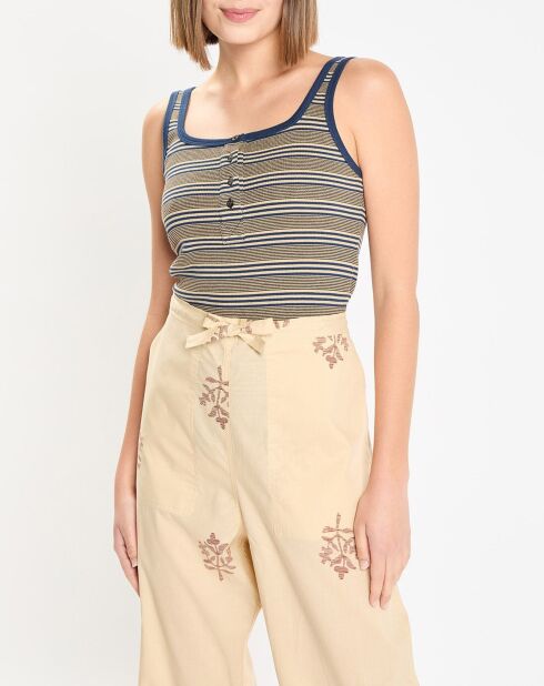 Blau/beiges Taurus-Tanktop