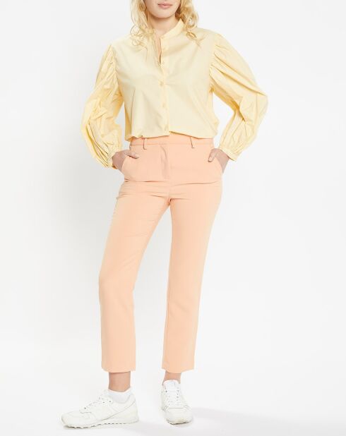 Mini pantaloni corti a pieghe rosa chiaro