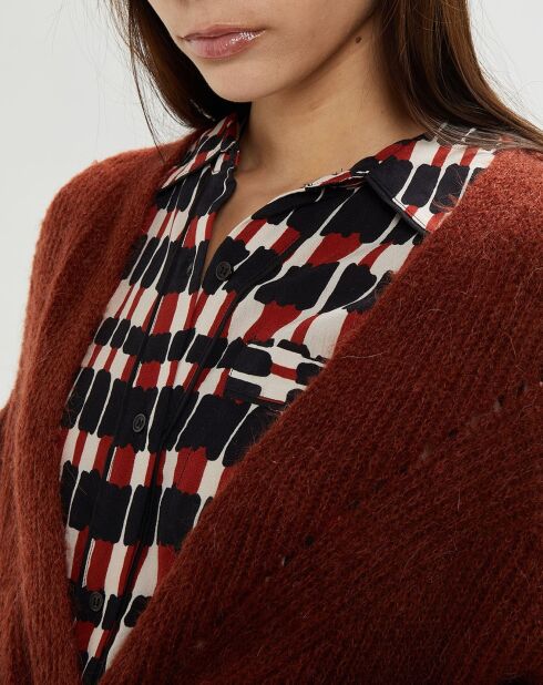 Gilet en Mohair mélangé Monica brique