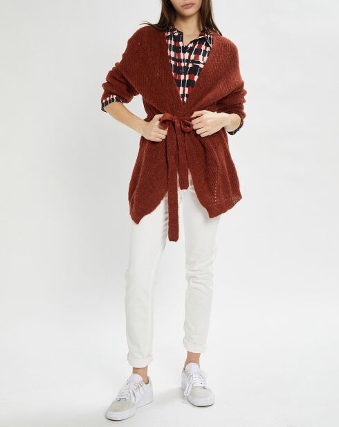 Gilet en Mohair mélangé Monica brique