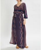 Langes marineblaues Kleid Java