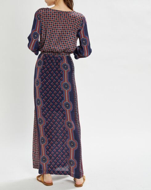 Langes marineblaues Kleid Java