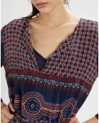 Langes marineblaues Kleid Java