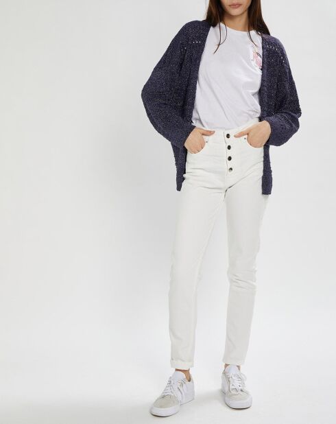 Gilet Aya en Maille ajourée marine