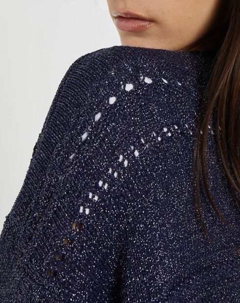 Gilet Aya en Maille ajourée marine