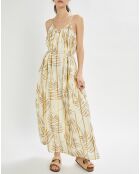 Langes Kleid Parker mit ecrufarbenem Aufdruck