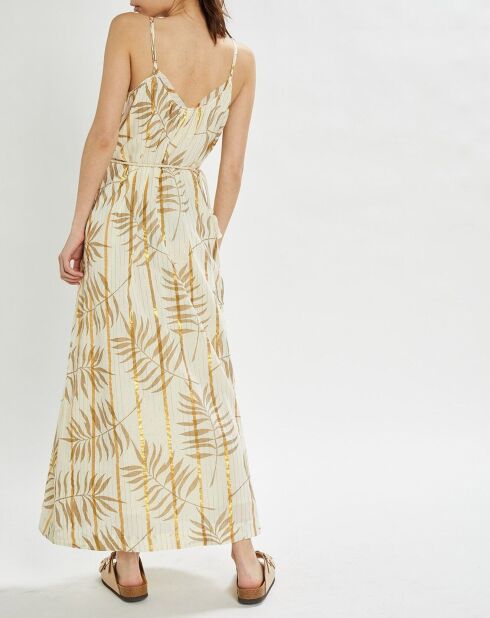 Langes Kleid Parker mit ecrufarbenem Aufdruck