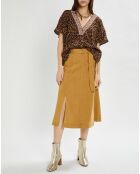 Túnica Lella con estampado de leopardo marrón/negro