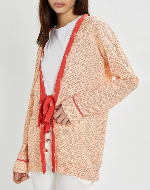 Veste imprimée Okia corail