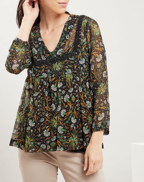 Camicia grande verde stampata