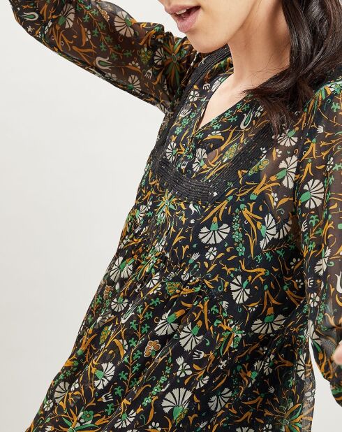 Camicia grande verde stampata