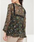 Camicia grande verde stampata