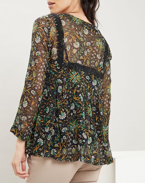 Camicia grande verde stampata