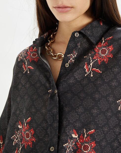 Camicia Priya con stampa antracite