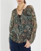 Margua overhemd met smaragdgroene kasjmierprint