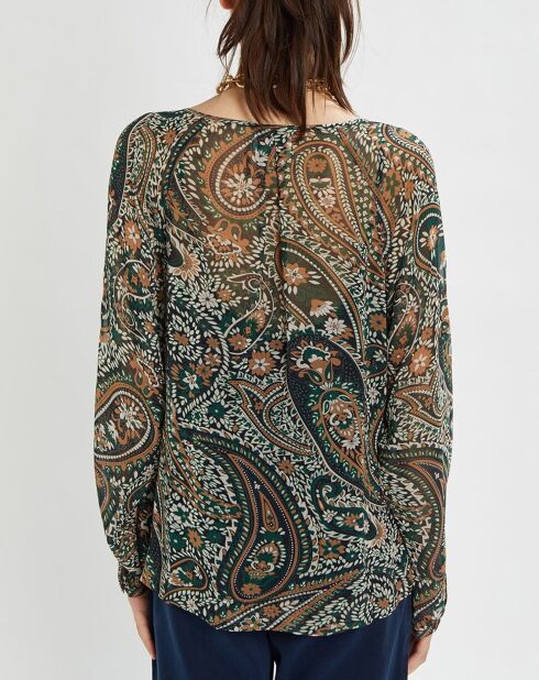 Camisa Margua con estampado de cachemir esmeralda